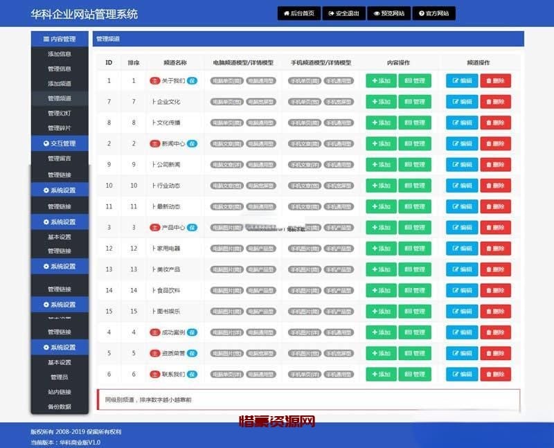 图片[1]-华科网络内容管理系统 v5.6 手机 PC-惜豪资源网