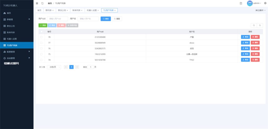 图片[5]-Telegram统计机器人源码/TG记账群发机器源码人/TG自动记账全开源版本-惜豪资源网